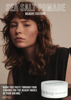 Fatboy Sea Salt Hair Pomade with Coconut Oil & Shea Butter, Lightweight Hold for Texture, Styling & Shine, Tousled Beach Waves Finish, Hair Care for All Hair Types, Paraben Free, Color Safe, 2.6 Oz