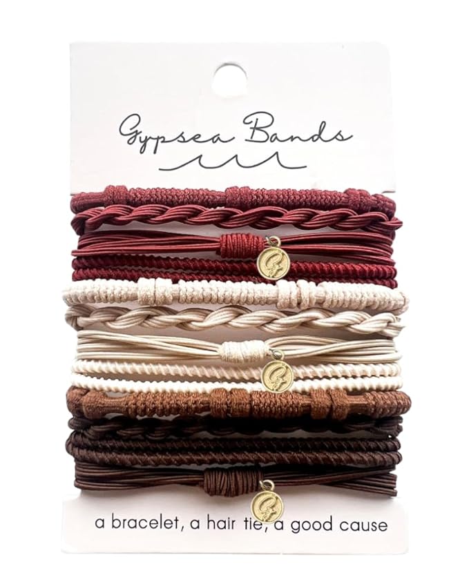 Gypsea Bands Hair Tie Bracelets for Men, Women & Kids - Set of 12 (Hanalei)