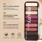 Rose Mauve Brown Eyeshadow Palette – 9 Matte & Shimmer Shades in Orchid Mauve, Berry Brown, Rose Pink & Copper – High Pigment, Blendable, Long-Lasting Natural to Glam Smokey Eye Looks