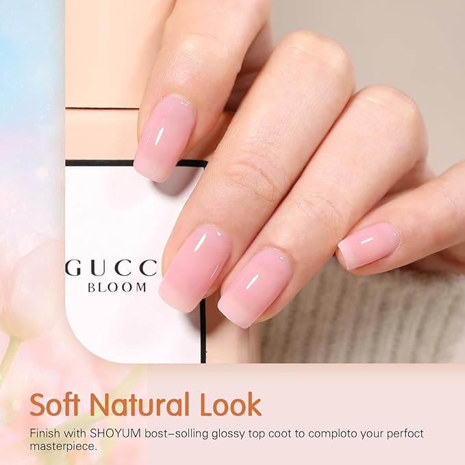 Jelly Crystal Gel Nail Polish Set, 6 Colors Pastel Blue Purple Rainbow Yellow Pink Gel Polish Kit Uv LED Dryer Cured Spring Summer Nail Trend Gel Nail Art Kit Gifts for Women