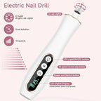 Professional Cordless Electric Nail File Set, 360 LED Light Drill Machine With LCD Display, 10 Speeds Rechargeable for Gel and Thick Toe Nails, Manicure Pedicure Kit, Christmas Gifts