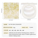 Pearl White Silver Shimmer Glitter Sparkling Monochrome Eyeshadow Palette,Metallic Single Eye Shadow for Older Women,Long Lasting Naturing-Looking Eye Makeup