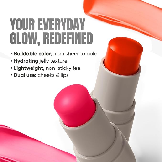 TOTEMICA Cooling Water Jelly Tint - by Ana Patricia, Dewy Hydrating Tint for Natural Color, Long-Lasting Jelly Lip Tint & Cheek Stain, Clean Beauty Tinta para Labios | 0.19 oz - Light Red