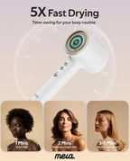 Professional Bi-Ionic Aromatic Hair Dryer- mera PRO -Fast Drying Salon Results Blowdryer w/Magnetic Diffuser & Aromatherapy Nozzle, One Button Safe Mode, cUL Certified, Lightweight for Travel