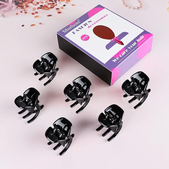 6 Pieces Morhom Jaw Clips, 1.3 Inch Hair Claw Clips for Thick or Medium Hair