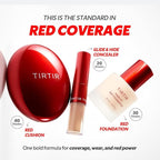 TIRTIR Mask Fit Red FoundationㅣLong Lasting Flawless Coverage, Energy Essence, Lightweight, Hydrating, Pore-Blurring, Breathable Satin Finish, Makeup, Radiant Skin, #24W Soft Beige, 1.01 Fl Oz