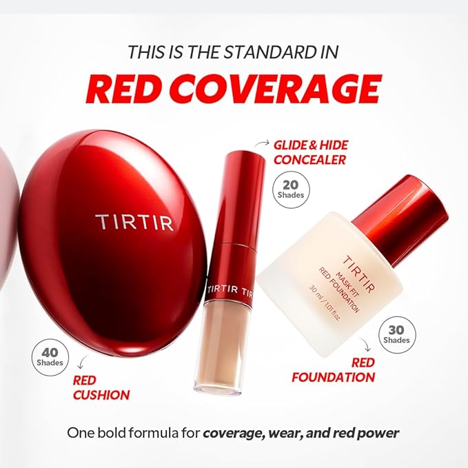 TIRTIR Mask Fit Red FoundationㅣLong Lasting Flawless Coverage, Energy Essence, Lightweight, Hydrating, Pore-Blurring, Breathable Satin Finish, Makeup, Radiant Skin, #51N Fudge, 1.01 Fl Oz