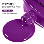 18ml Purple Nail Polish Large Volume Quick Drying Nail Polish, Fast Drying and Long Lasting Color Nail Art DIY Home Manicure Gift for Women