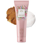 PLU Korean Walnut Body Scrub Pink Floral with Manuka Honey - Exfoliating & Moisturizing & Firming Glow - for Acne, Cellulite, Stretch Marks, Spider Veins, Fresh & Elegance Rose Scent 6.76 oz.