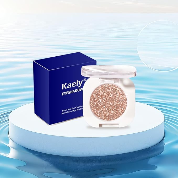 Light Brown Single Glitter Eyeshadow Makeup, Neutral Powde Eye Shadow for Women, Brown Shimmer Singles Eyeshadow Palette Pigmented Waterproof, sombras para ojos, Girls Christmas Eyeshadows Gift