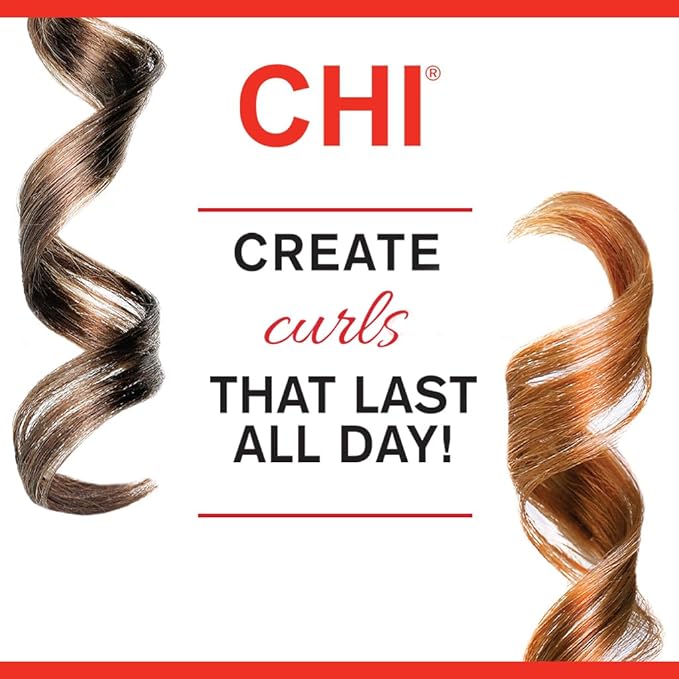 CHI Ceramic Curling Iron, Hair Curler For Shiny, Frizz-Free, & Healthy Hair, Auto-Shut Off & 5 Foot Swivel Cord, 1.5" Barrel