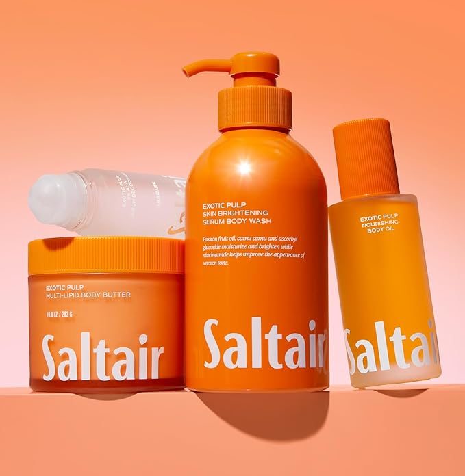 Saltair Multi-Lipid Body Butter - Rich, Nourishing Hydrating Body Cream with Ceramide Complex, Coconut Oil, Shea Butter, and Sea Buckthorn. Moisturizing Dry Skin Care. 10oz Jar - Exotic Pulp