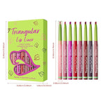 evpct 8Pcs Triangle Lip Liner Pencil Pack for Women, Retractable Lips Liners Pen Triangle Tip for Sculpting & Filling & Plumping, Longwear Lipliners Pencil, Vegan Cruelty Free Lip Filler Plumper Set