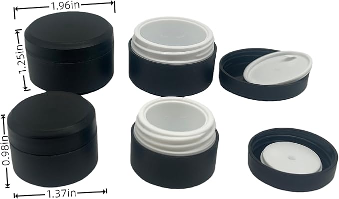 30 Pcs Cosmetic Jars Set, 10×5ml + 10×10ml + 10×15ml Empty Refillable Containers with Lids, Small Plastic Travel Pots for Face Cream, Lip Balm, Lotion, Powder, Glitter, DIY Crafts Storage