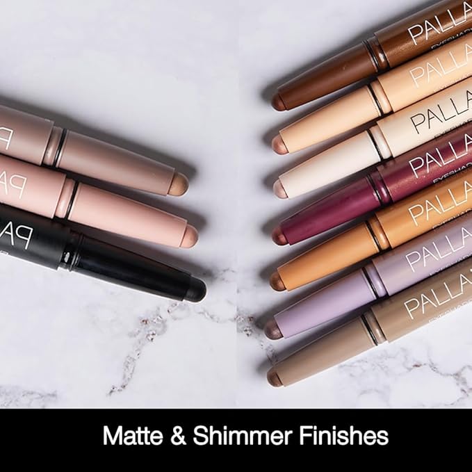 Palladio Waterproof Eyeshadow Stick with Blending Sponge, Long Lasting & Effortless Application, Smudge Free & Crease Proof Formula, Matte & Shimmer Shades, Buildable Eye Shadow (Burgundy Shimmer)