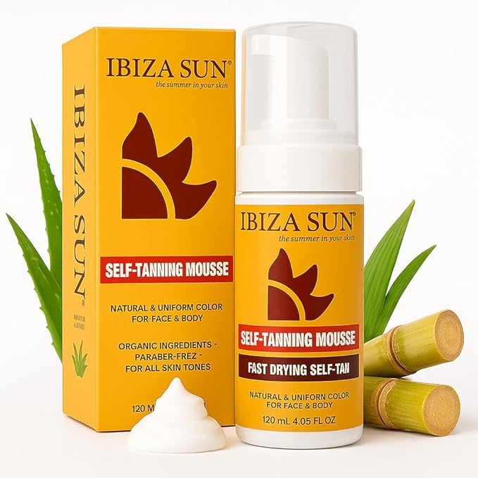 Self-Tanning Mousse – Organic DHA + Aloe Vera – Quick Dry, Paraben-Free, Vegan & Cruelty-Free – Natural-Looking Tan for Face & Body