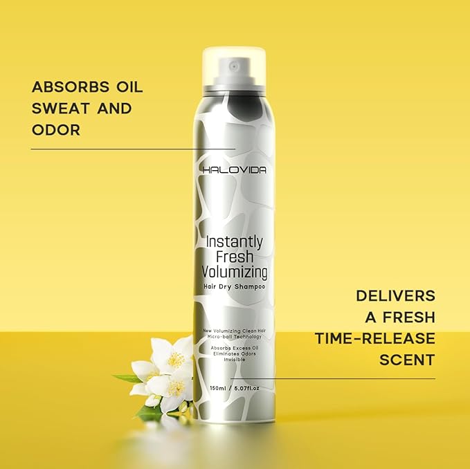 HALOVIDA Instant Fresh Volumizing Invisible Dry Shampoo Travel Size 2.03 fl. oz (60ml) (HAIR DRY SHAMPOO 60ml) (2.03FL)