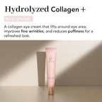 NOWATER Collagen Eye Cream for Wrinkles, Puffiness, Dark Circles - Hydrolyzed Collagen & Beta-glucan for Improved Under-eye Area, Korean Skincare (0.88 fl.oz)