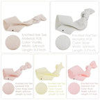 MEEDEE Ombre Pink Hair Ties for Women - 100 Pack Soft No-Crease No-Damage Ribbon Knotted Ponytail Ties, Ouchless for Yoga & Elastic Bracelets