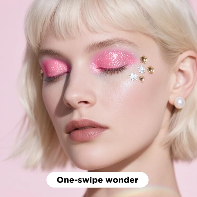 Hair Glitter, Pink Glitter Stick for Hair and Body, Hair & Body Sparkle On-The-Go | Singer Concert Music Rave Festival-Ready Shimmer