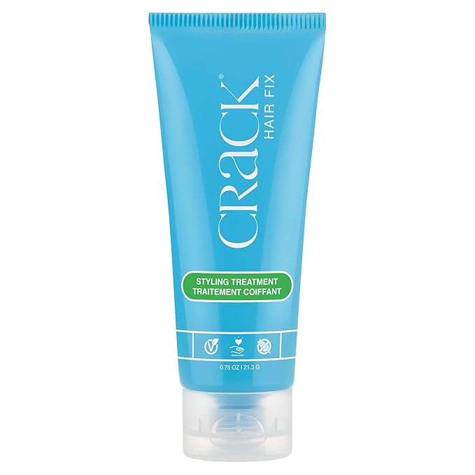 Crack HAIR FIX Styling Treatment - Multi-Tasking, Anti-Frizz, Leave-In Styling Cream with Protection from Humidity, Chlorine, Heat Treatments & Sun, .75 oz