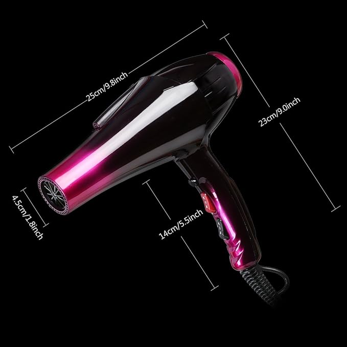 Hair Dryer Professional Blow Dryer Negative Ions 3500W Powerful Fast Drying Low Noise Long Cord Quick Dryer with Nozzle and Diffuser Hair Blow Dryer with 2 Speed and 3 Heat Settings Purple-6