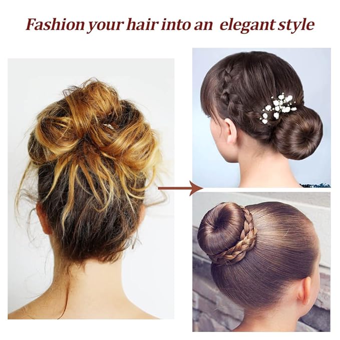 TsMADDTs Dount Bun Maker, 3PCS Black Hair Bun Maker with 20PCS Bobby Pins for Ballet, Dance