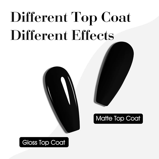 CANNI 2Pcs Hema-Free Black Gel Nail Polish Set- 2Pcs Black Colors Gel Polish Kit, Soak Off LED Nail Gel Manicure Kit DIY at Home Salon Gifts for Women Girls