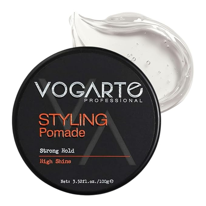 Hair Styling Pomade for Men, Strong Hold with Medium Shine, Water-Based Hair Wax, Classic Gentleman Grooming Product, Flexible All-Day Hold, Easy Rinse, 3.52 oz