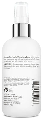 Avenue Man Sea Salt Spray for Men - Texturizing & Thickening Sea Salt Hair Spray for Men with Kelp and Brown Seaweed Extract - Paraben, Sulfate-Free - Add Volume and Texture Beach Hairspray 6.76 Oz