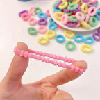 500 PCS Multicolor Cotton Hair Ties, Small Seamless Kids Hair Ties – Soft No-Crease Baby Hair Elastics for Girls, Kids & Toddlers, Gentle Ponytail Holders for Thin & Thick Hair. (multicolour)