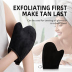 FUNAN Self Tanning Application Kit, 4-Piece Set with Back Applicator, Mini Mitt, Tanning Mitts and Ultra Soft Self Tanner Brush Bamboo Kabuki Brush, Black