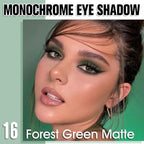 Forest Green Matte Single Eyeshadow, Lightweight Blendable Mini Eye Shadow for Older Women, Monochrome Eyeshadow Palette Makeup Pigmented Waterproof, Vegan & Cruelty-Free, 16