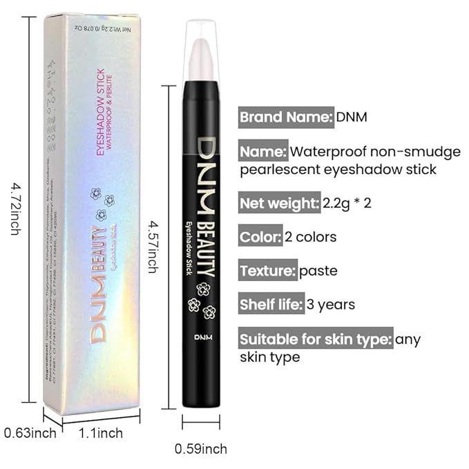 evpct 2Pcs Cream Eyeshadow Sticks Set for Eyes Waterproof, Pearl Shimmer Matte Eye shadow Stick Pencil Pen Bulk sombras en crema para ojos 18+18