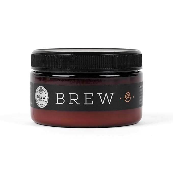 Brew Grooming Hair Styling Clay for Men - Matte Strong Hold Molding Pomade for Beard and Hair - Natural Ingredients Barley, Hops, Yeast - Paraben Free - Water Based for Smooth Finish 4 oz
