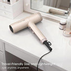 TOME Hair Dryer with Diffuser 1875W High Speed Blow Dryer Ionic 110000 RPM Cool Shot Lock 1 inch Air Curling Wands Nozzle Light Weight Pink