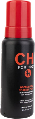 CHI for Dogs Deodorizing No-Rinse Foam - Dry Shampoo and Odor Eliminator for Dogs - Sulfate and Paraben Free - Made in USA - Waterless Pet Grooming Foam, Pump Bottle, 8 Fl Oz