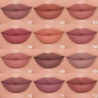 12 Pcs Natural Nude Brown Beige Colors Lip Liner Lipstick Pencils Set for Daily Makeup,Easy to Apply & Remove,Waterproof (set08)