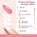 MelodySusie Builder Gel Nail Dehydrator and Primer Set Long Lasting Shine Nail Polish Art Design Manicure Kit Perfect Gifts for Women Girls 3 Pcs 15ml Clear
