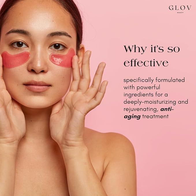 Glov Beauty Intense Rejuvenating Under Eye Gels - Hydrating Eye Mask w/Hyalronic Acid & Hydrolyzed Collagen - Under Eye Patches For Dark Circles - Minimize Puffiness & Wrinkle Reducer - 30 Pairs