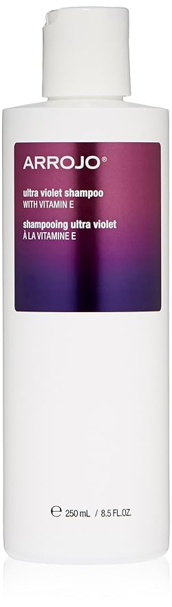 ARROJO Ultra Violet Purple Shampoo (8.5 oz) Hair Shampoo for Color Treated Hair to Eliminate Brassy & Yellow Tones Purple Shampoo for Blonde Hair w/ Vitamin E Paraben and Sulfate Free Shampoo
