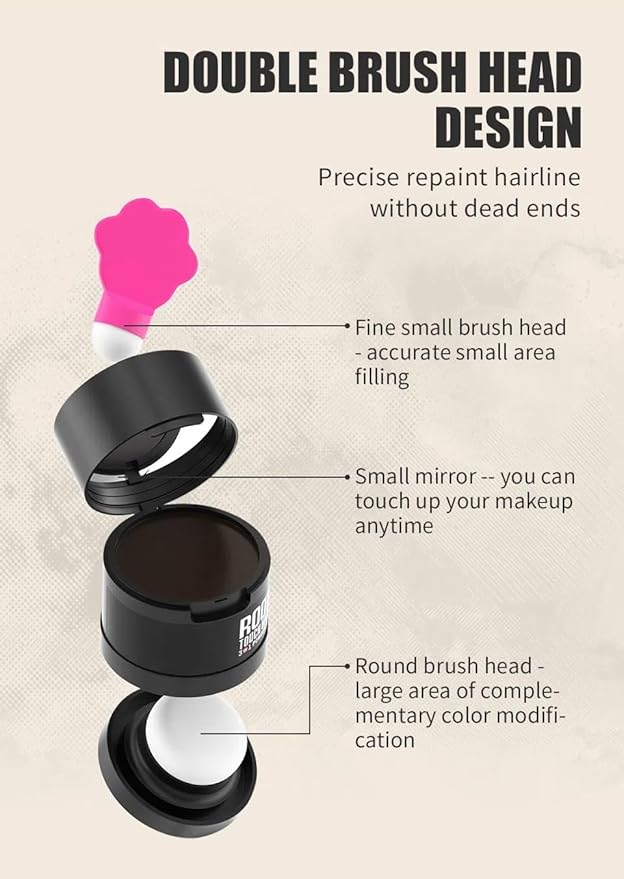 Gowwim Root Touch up Powder, Instantly Gray Hair Cover up Hairline Powder for Women & Men Waterproof and Sweatproof Root Cover Up Long-Lasting for Thinning & Loss Hair (Black1, 4g-1)