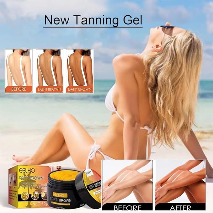 Natural Tanning Gel | Tanning Lotion | Tanning Gel, Lngredients:Carrot, Indoor/Outdoor Tanning Lotion for Tattoo & Color Fade Protection, Anti-Orange, Anti-Aging & Anti-Wrinkle Natural.