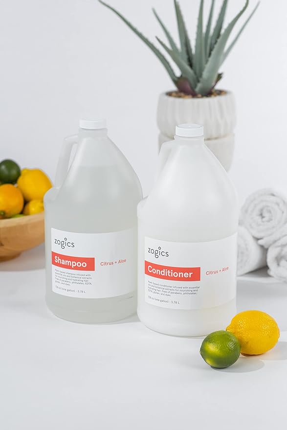 Zogics Conditioner, Citrus + Aloe Scented Conditioner (1 Gallon Refill)