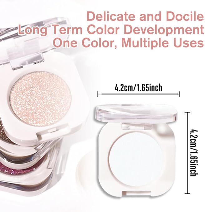 Matte White Single Eyeshadow Makeup, Neutral Cream Powde Eye Shadow for Women, White Matte Singles Eyeshadow Palette Pigmented Waterproof, sombras para ojos, Girls Christmas Eyeshadows Gifts 26