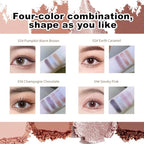 4-Color Eyeshadow Palette, Matte & Shimmer Neutrals, Highly Pigmented & Blendable, Everyday Natural Makeup, Travel-Friendly Compact, Champagne & Chocolate Brown