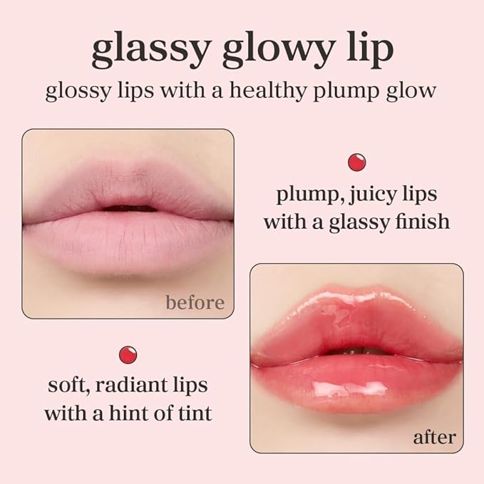 NOONI Korean Lip Oil - Appleberry | Long-Lasting, Moisturizing, Plumping, Revitalizing for Dry Lips, Waterproof, No Peel Off, Hydrating, Nourishing Crystal Clear, Stocking Stuffers, 0.12 FL Oz