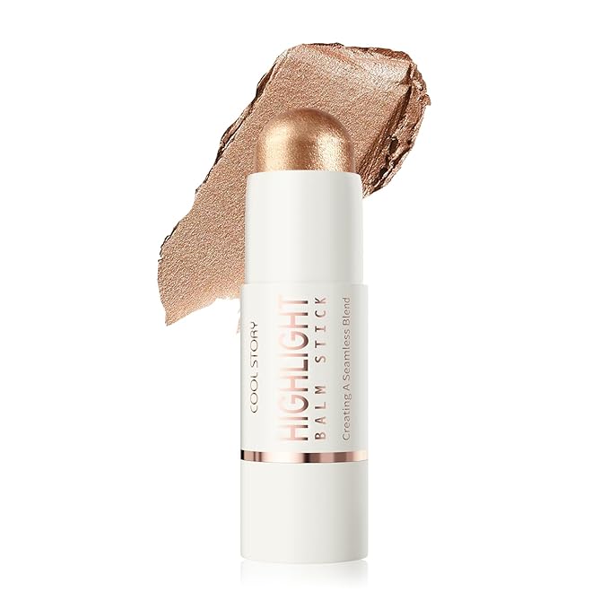 Cool Story 3-in-1 Makeup Set, Highlighter, Blush and Contour Balm Stick, Cream Formula for Face Contouring, Professional Cosmetic Kit (Highlight-F03)