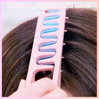 2 Pack Texture Comb, Volumizing Wide-Tooth Hair Styling Combs, Textured Styling Comb for Volume, Fringe Parting Stylingg Accessory, for Men & Women (Grey, Pink)