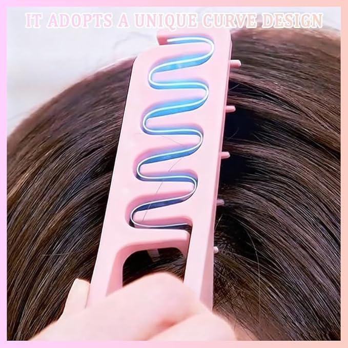 2 Pack Texture Comb, Volumizing Wide-Tooth Hair Styling Combs, Textured Styling Comb for Volume, Fringe Parting Stylingg Accessory, for Men & Women (Grey, Pink)